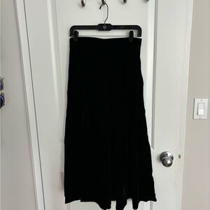 Vintage Black Velvet Maxi Skirt, Lord & Taylor 1990s AJ Bari Long Mermaid Flare